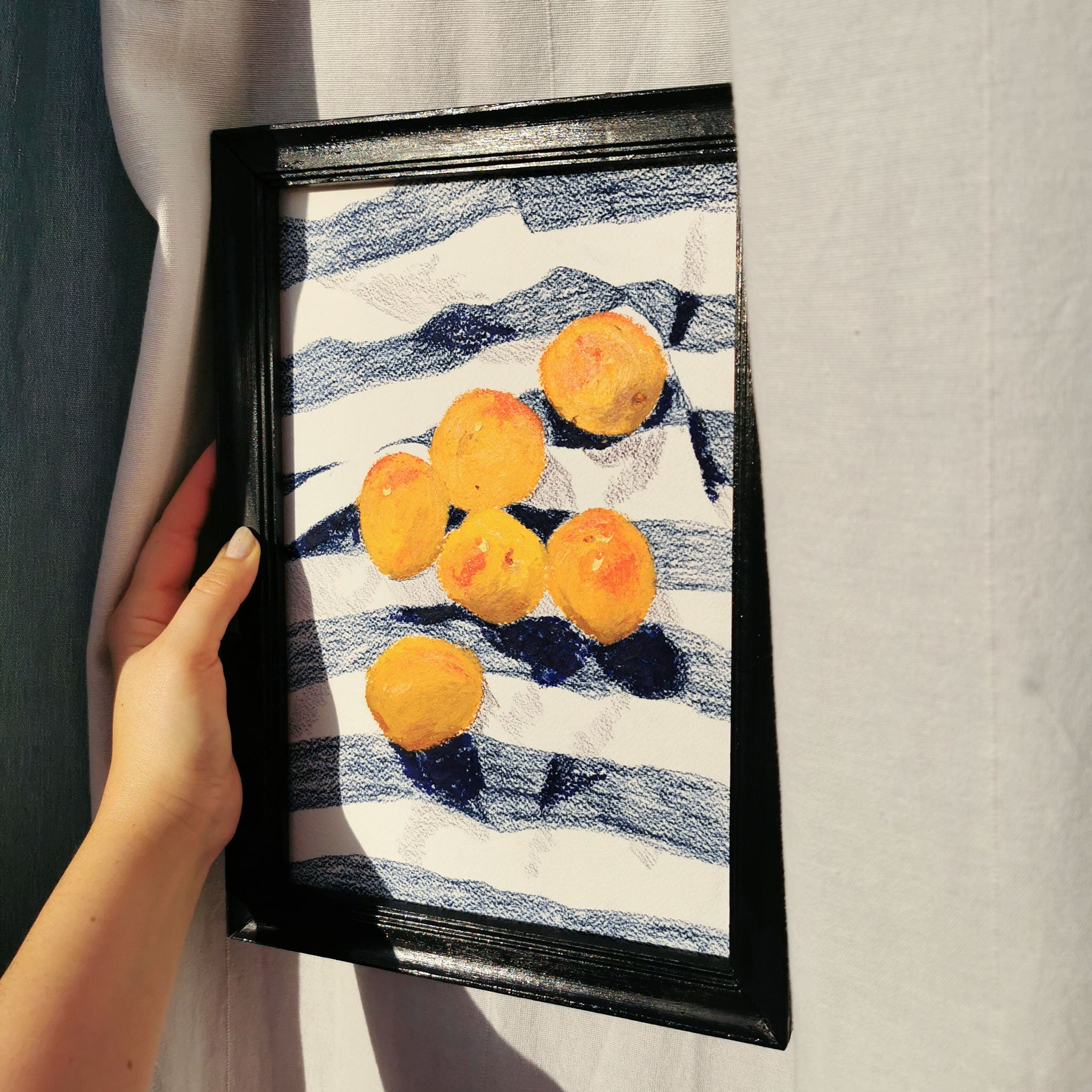 Apricots on Cloth, Original Artwork – Belinda Martens Kjærulf